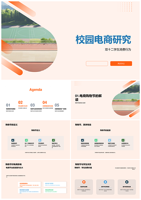 校园电商购物节优惠策略与社交媒体营销研究PPT模板