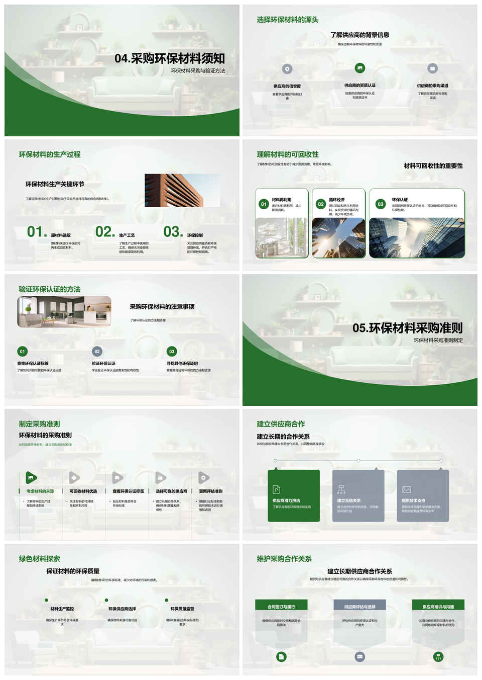 绿色家居环保材料采购认证指南PPT模板