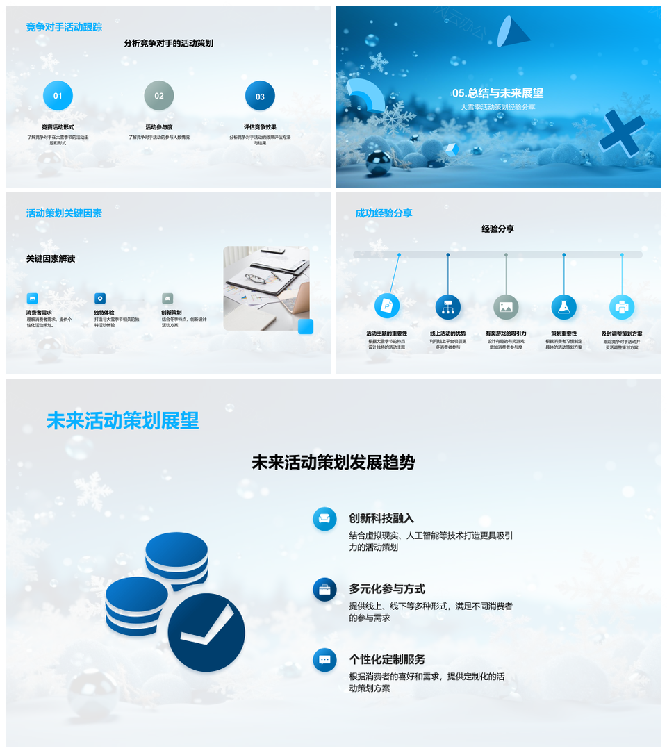 雪季消费习惯线上有奖游戏营销策略PPT模板