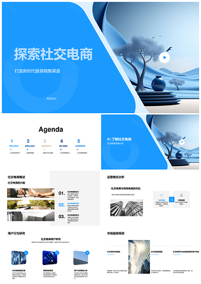 社交电商服装用户行为与运营模式分析PPT模板