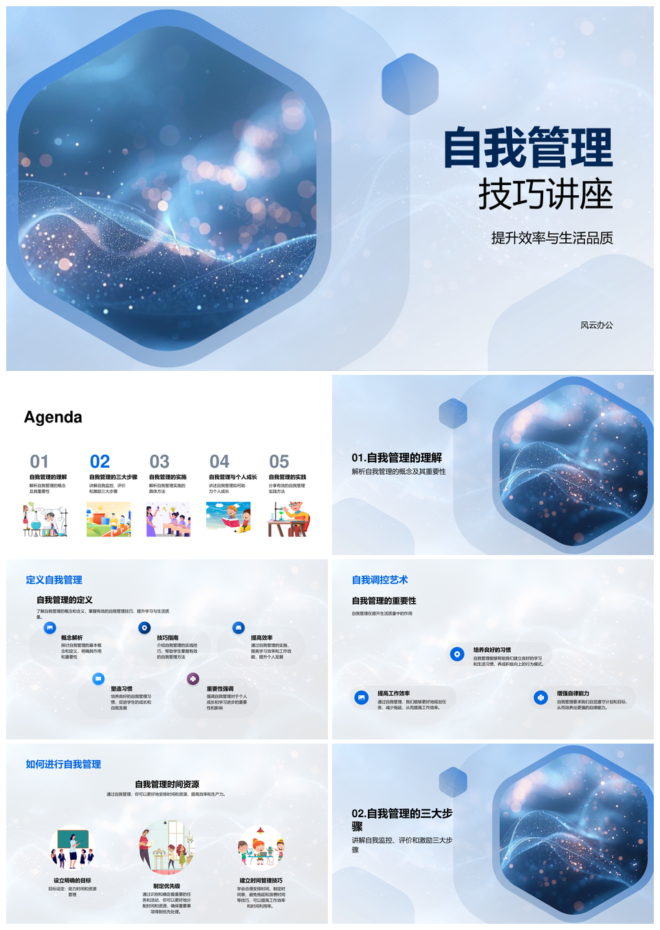 自我管理目标计划监控激励提升效率生活品质PPT模板