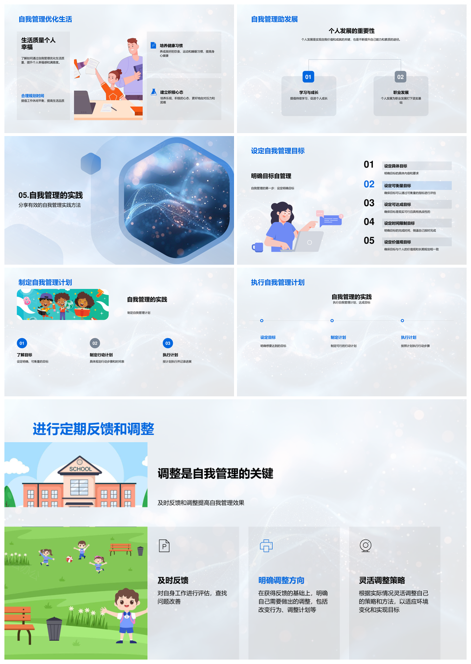自我管理目标计划监控激励提升效率生活品质PPT模板