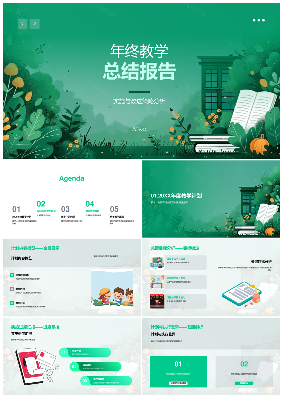 2025年终教学总结计划评估方法质量分析改进策略PPT模板