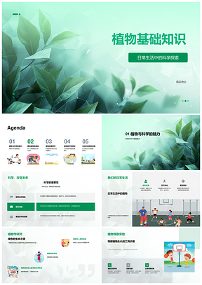 植物科学实验与生态保护链PPT模板