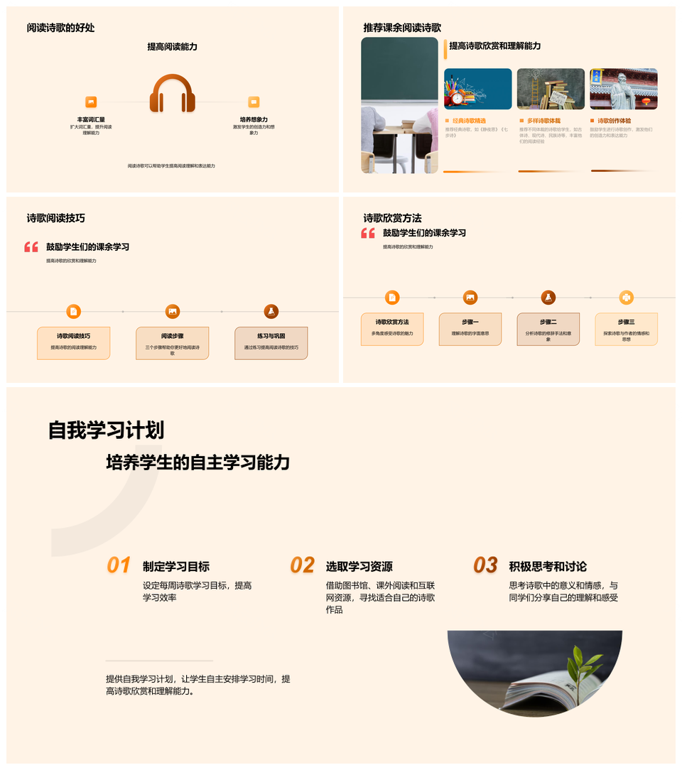 诗歌解析欣赏创作技巧韵脚情感语文教学书PPT模板