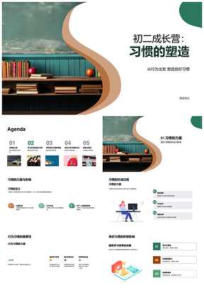初二成长营习惯塑造提升学习效率有序生活PPT模板