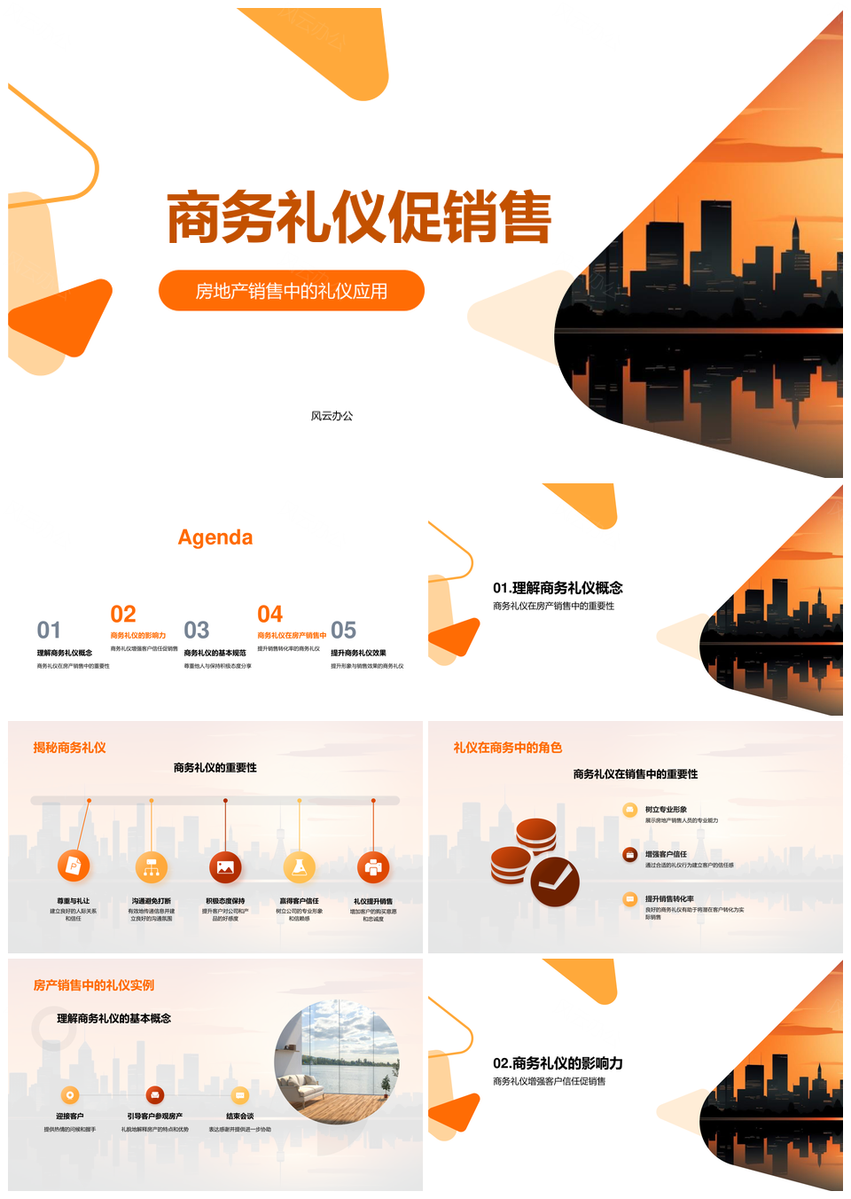 房地产商务礼仪提升销售转化率PPT模板