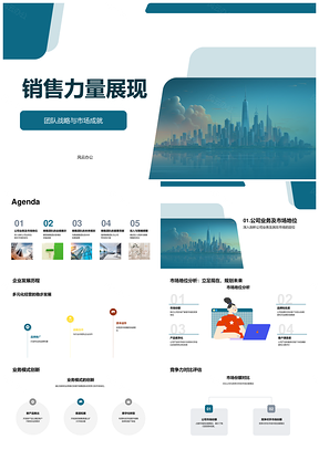 房地产销售经理领航公司业务发展团队业绩擎天PPT模板