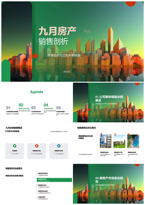 2025九月房产销售业绩市场动态与公司未来规划分析PPT模板