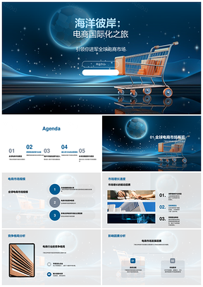 电商国际化全球竞局法规消费文化调研PPT模板