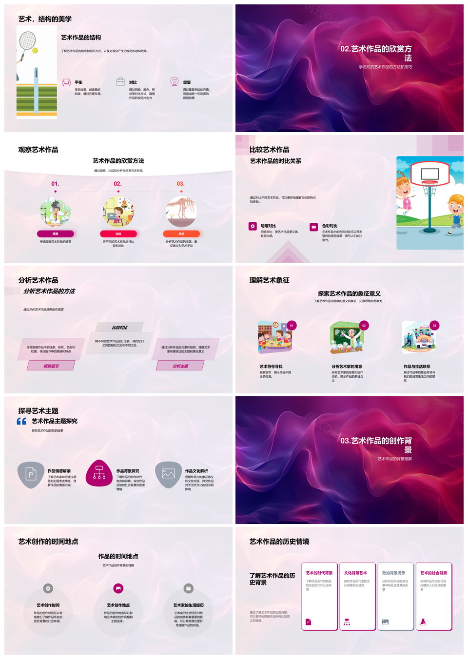 2025艺术赏析课要素背景与方法PPT模板