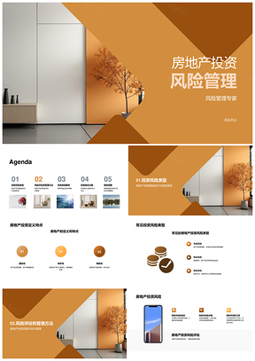 房地产投资风险分散组合评估保险管理PPT模板