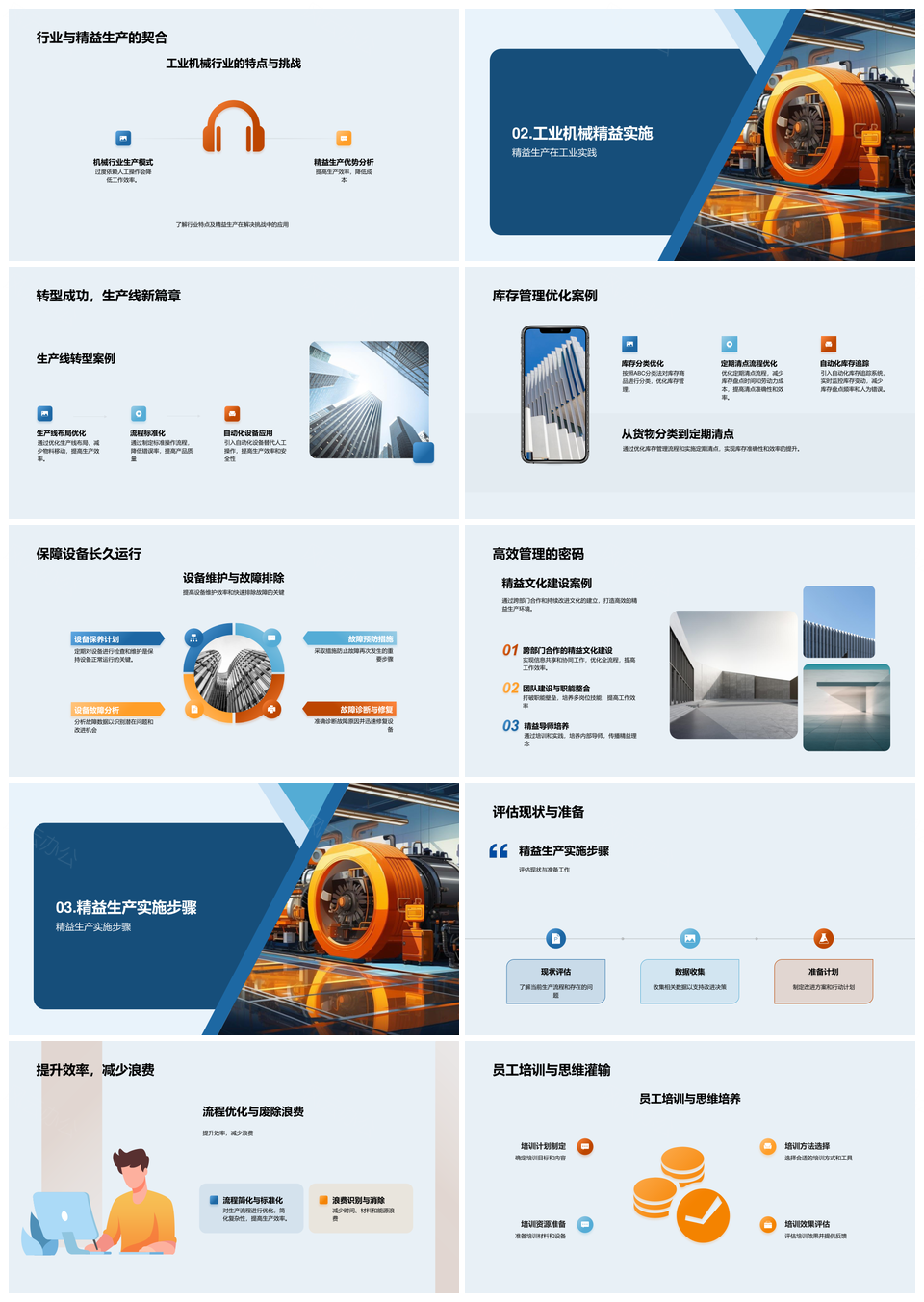 工业机械精益生产5S看板管理转型PPT模板