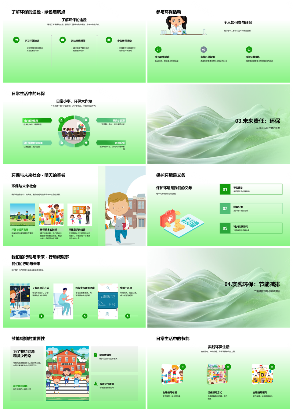 2025小学环保生活教学倡导生态平衡实践PPT模板