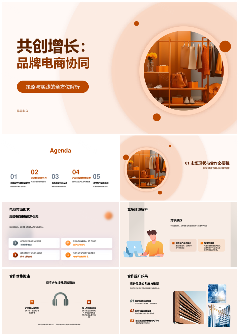 品牌电商协同深度合作共创增长策略PPT模板