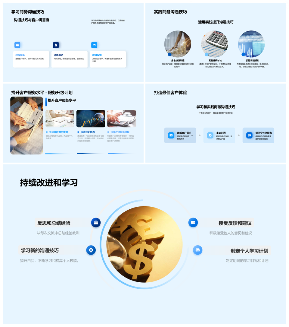 银行客服升级沟通技巧服务标准提升客户案例PPT模板
