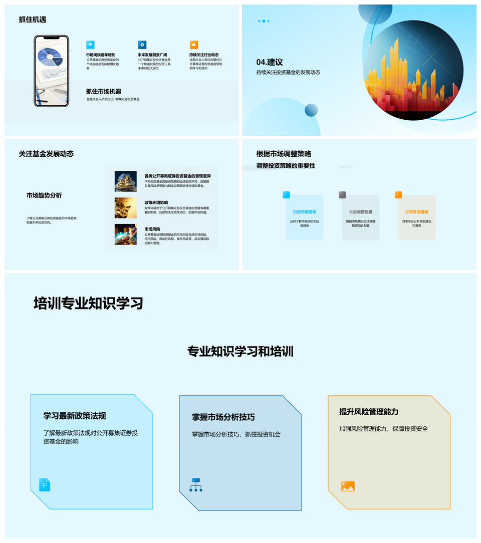公募基金五年发展规模种类及未来机遇PPT模板