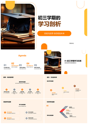 初三学习总结反思与动态规划PPT模板