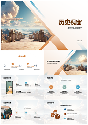 多元视角历史视窗社政事件古今关联古卷PPT模板