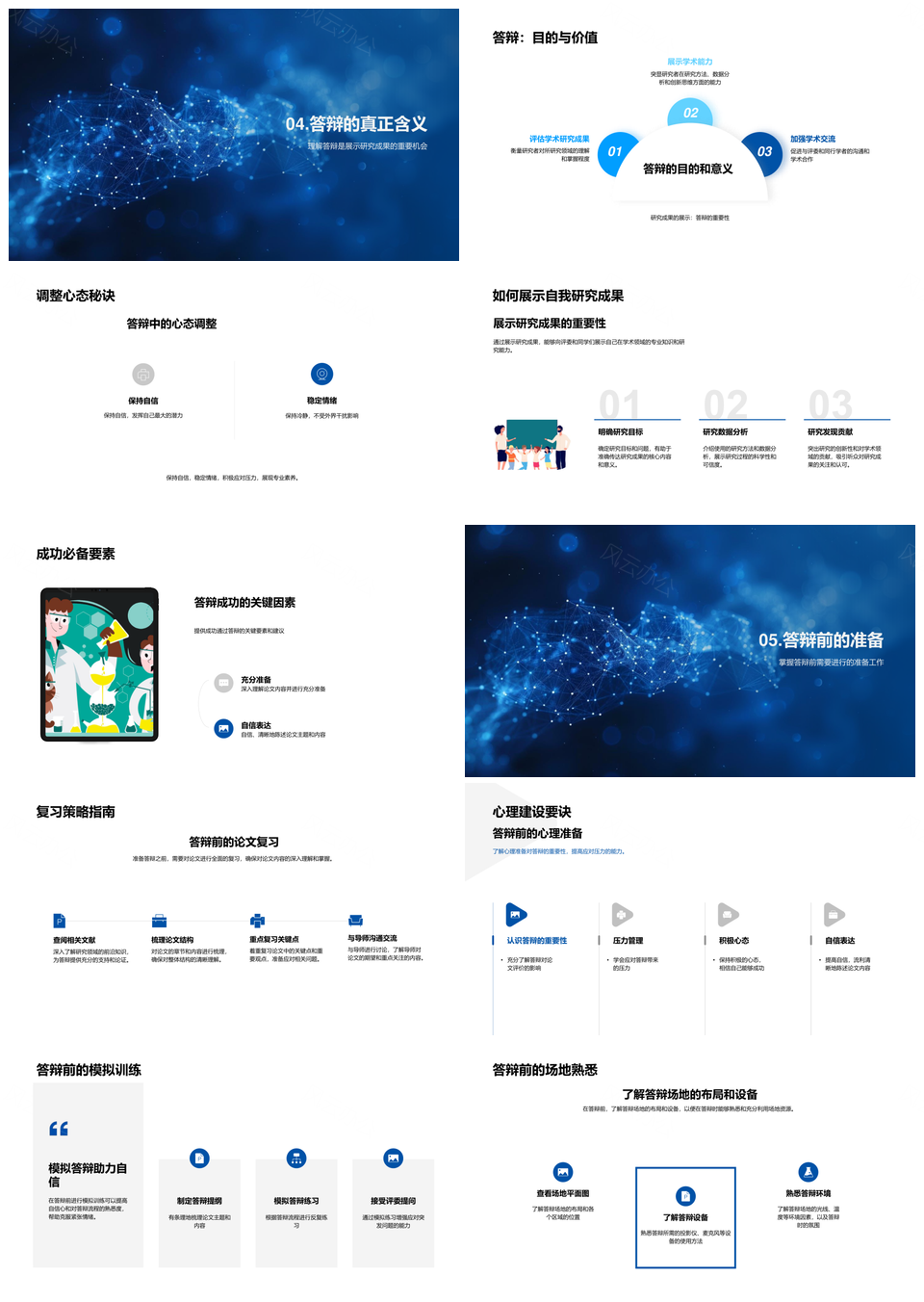 学术答辩技巧流程评委应对与模拟演练PPT模板