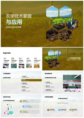 农学技术理论与实践应用策略PPT模板