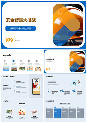 学生安全应急智慧挑战团队家庭防护PPT模板