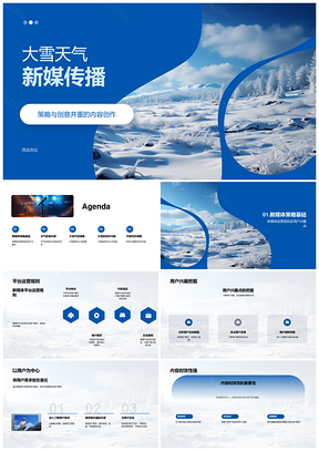 大雪天气新媒体时效趣味内容创作运营PPT模板