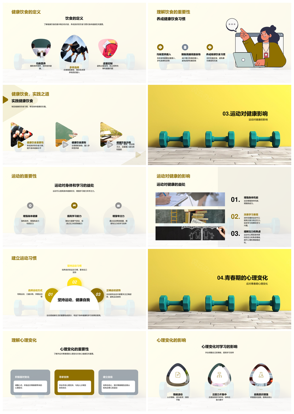 青春期健康习惯应对身心变化PPT模板
