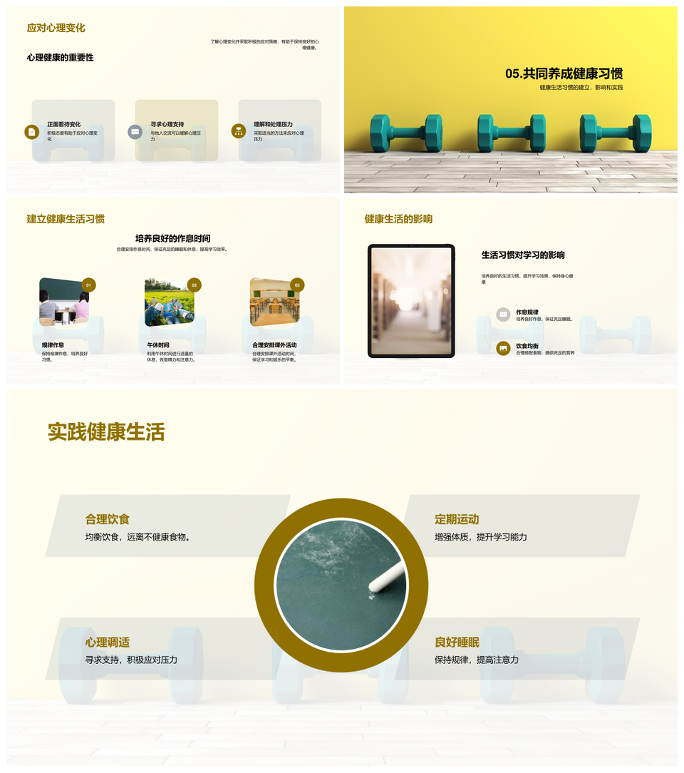 青春期健康习惯应对身心变化PPT模板
