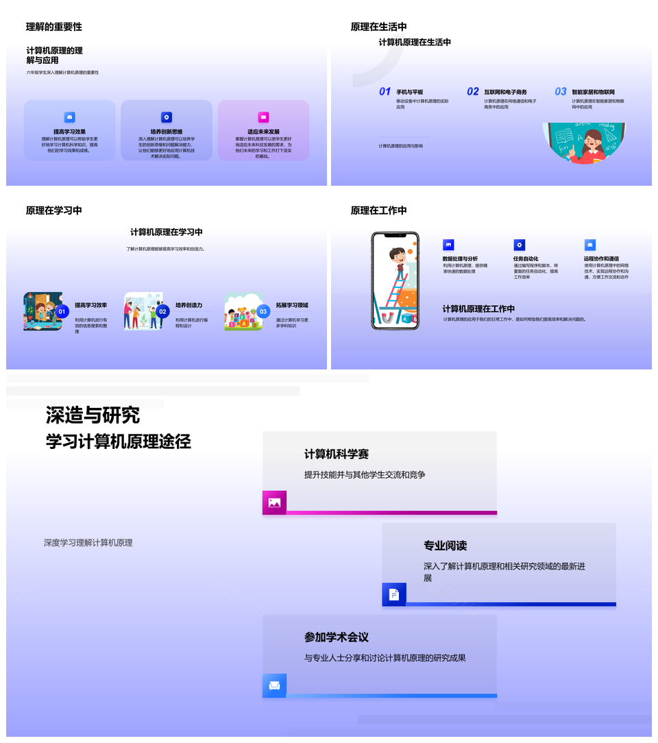 计算机硬件软件与核心部件原理PPT模板