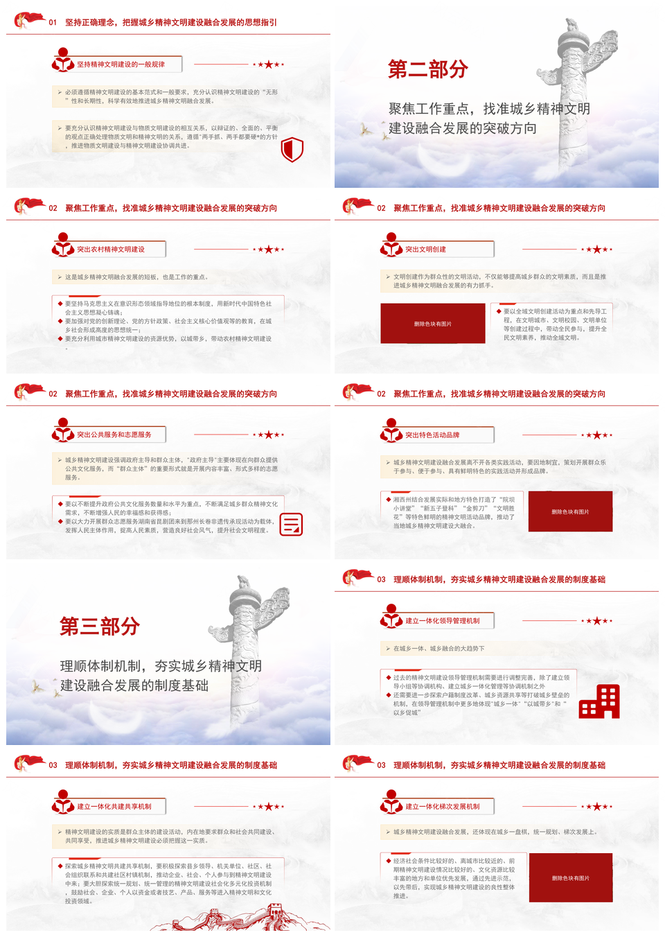 新时代城乡精神文明建设党课PPT模板