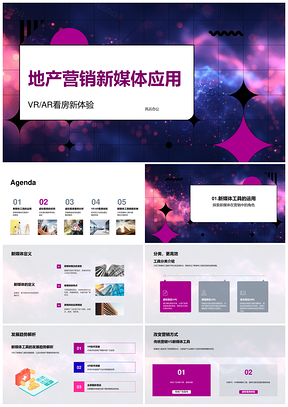 地产营销VRAR虚拟看房新媒体运营策划PPT模板