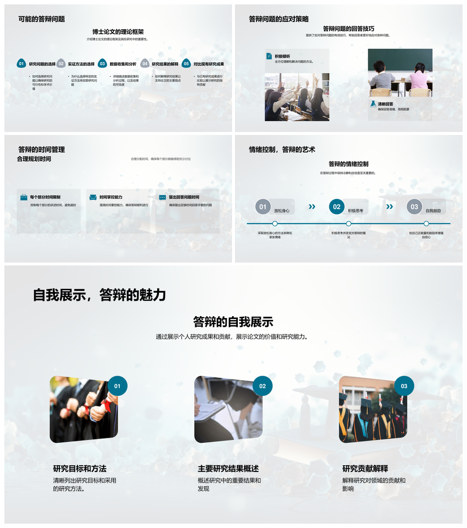 博士论文答辩策略与评议PPT模板