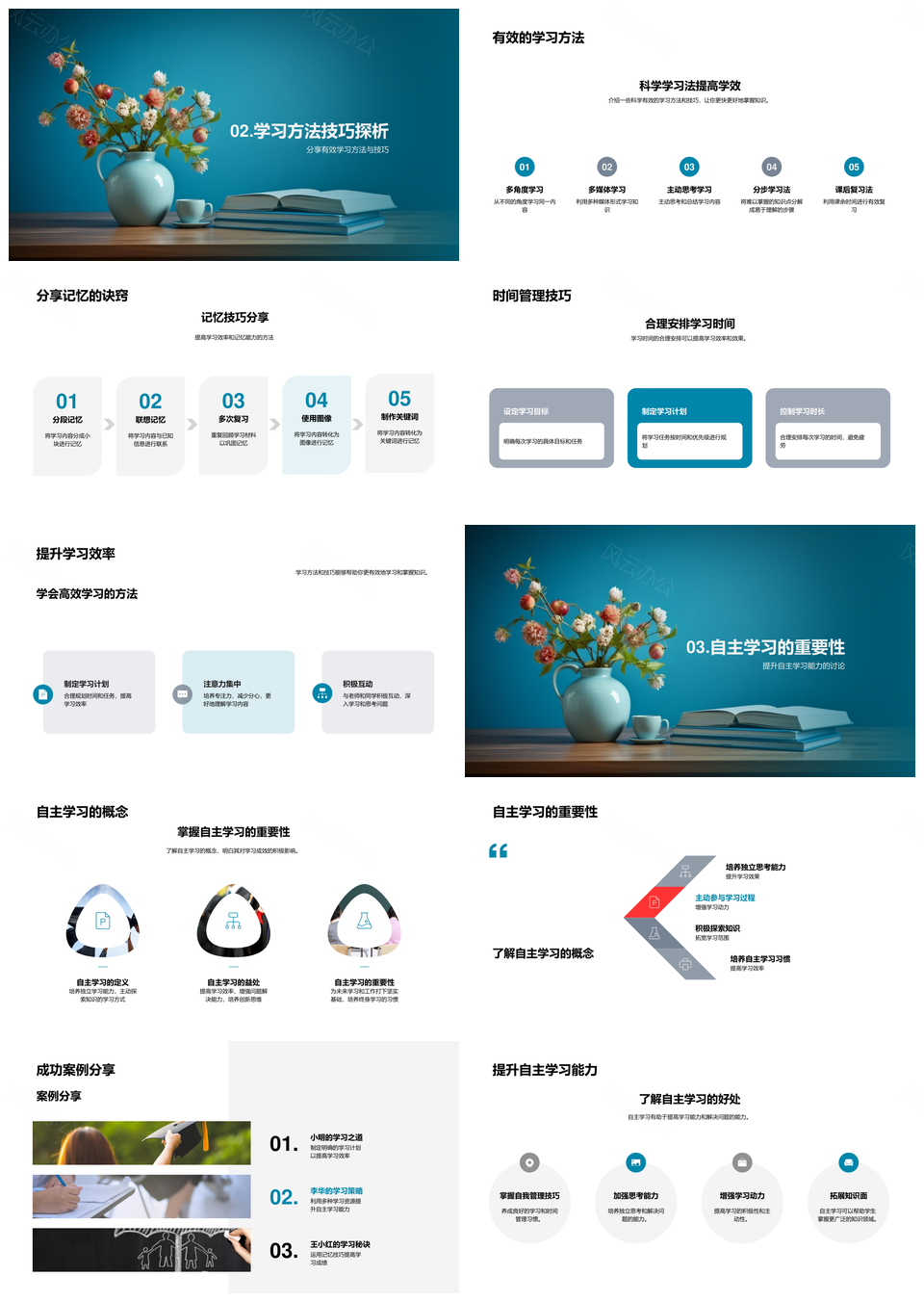 三年级学习全攻略技巧方法自主提升记忆时间管理书PPT模板