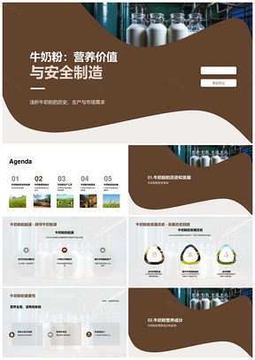 牛奶粉安全生产工艺起源发展及营养重要性PPT模板
