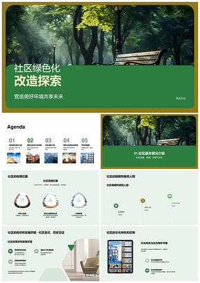 社区绿色改造节能绿化分类共建公园PPT模板