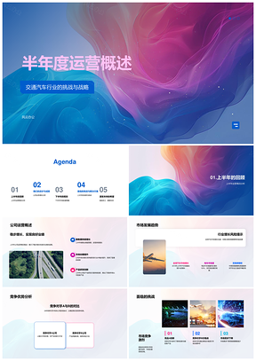交通汽车半年运营趋势质服优势品牌拓策PPT模板