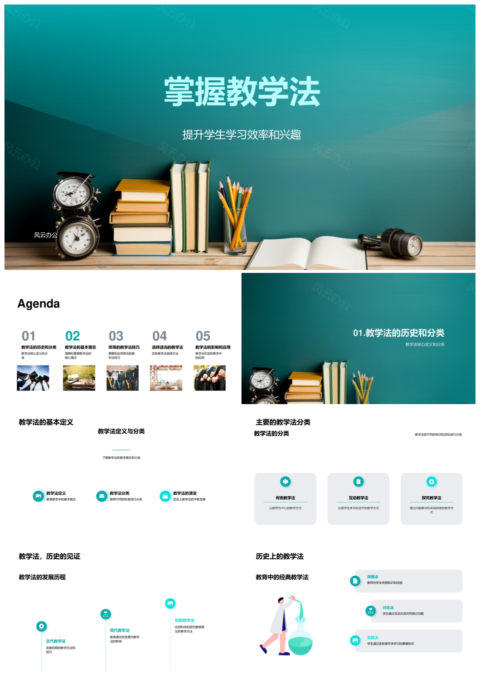教学法演进提升学生效率兴趣风格引导PPT模板
