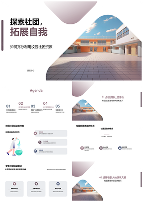 专科校园社团教育活动拓展自我PPT模板