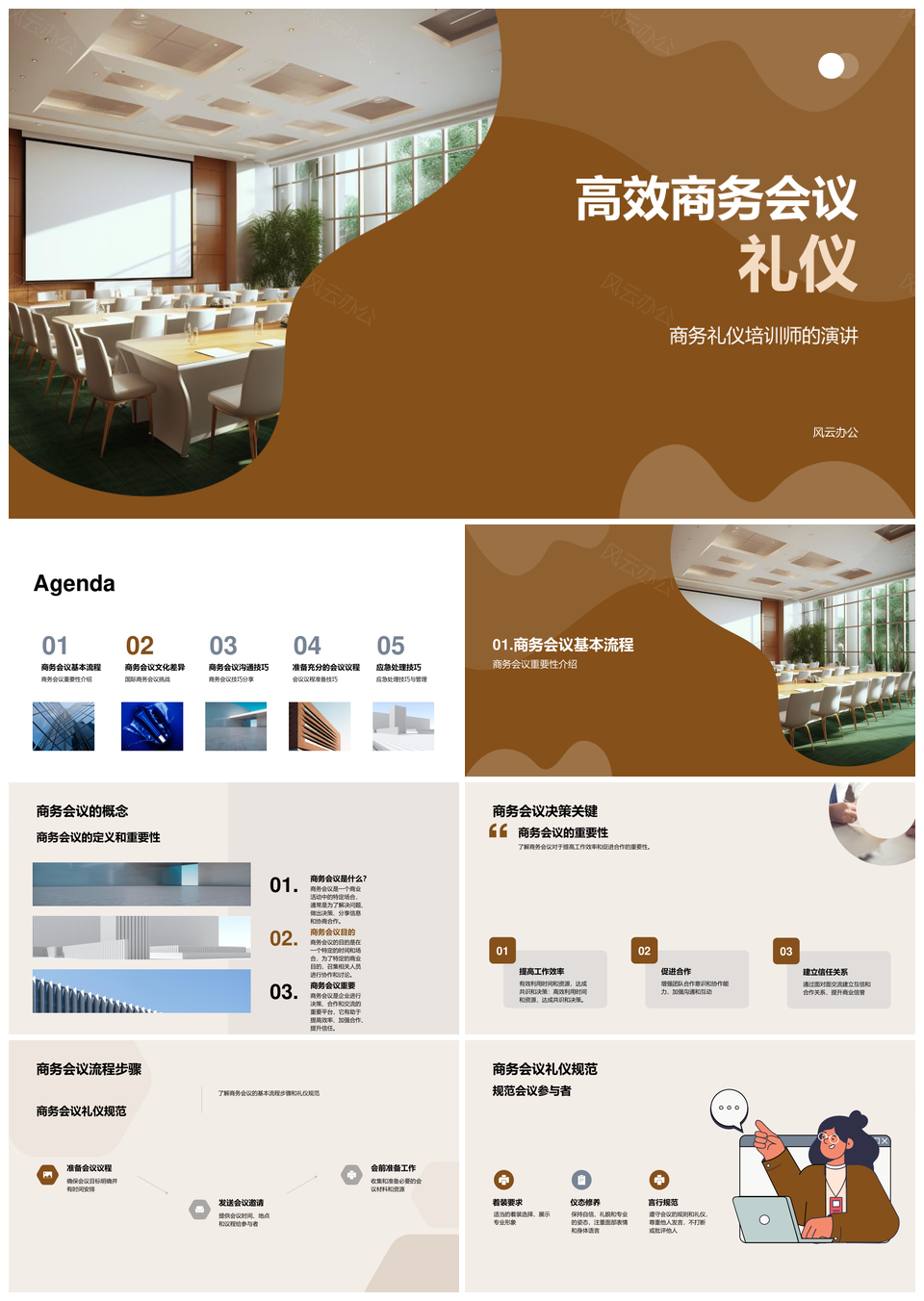 高效国际商务会议礼仪规范流程PPT模板