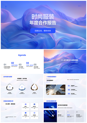 时尚服装年度合作成功案例与新品服务PPT模板