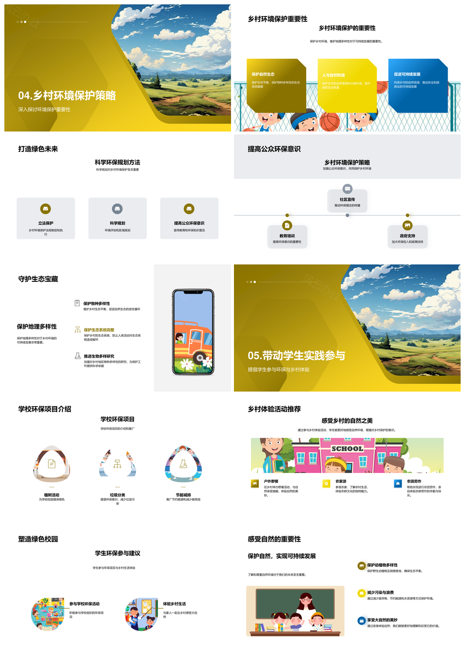 城乡环境对比自然资源保护立法科学规划PPT模板