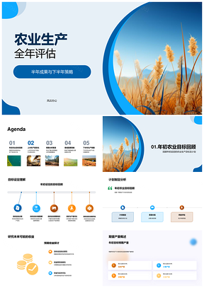 农林牧渔半年成果与下半年策略分析预期收益产量PPT模板