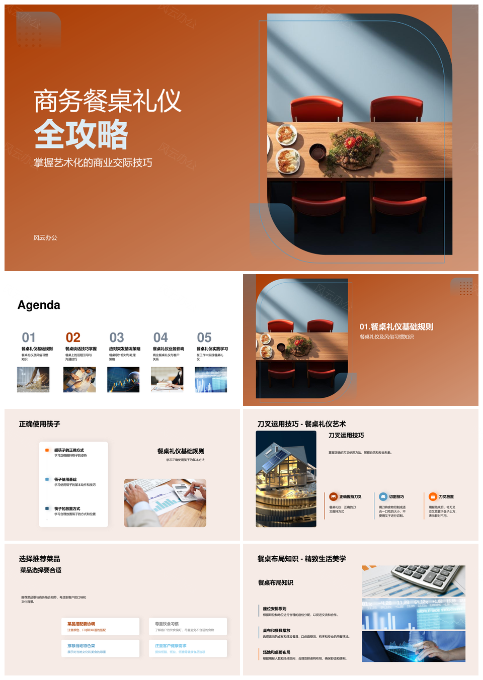 商务餐桌礼仪交际技巧风俗应对冲突提升形象PPT模板