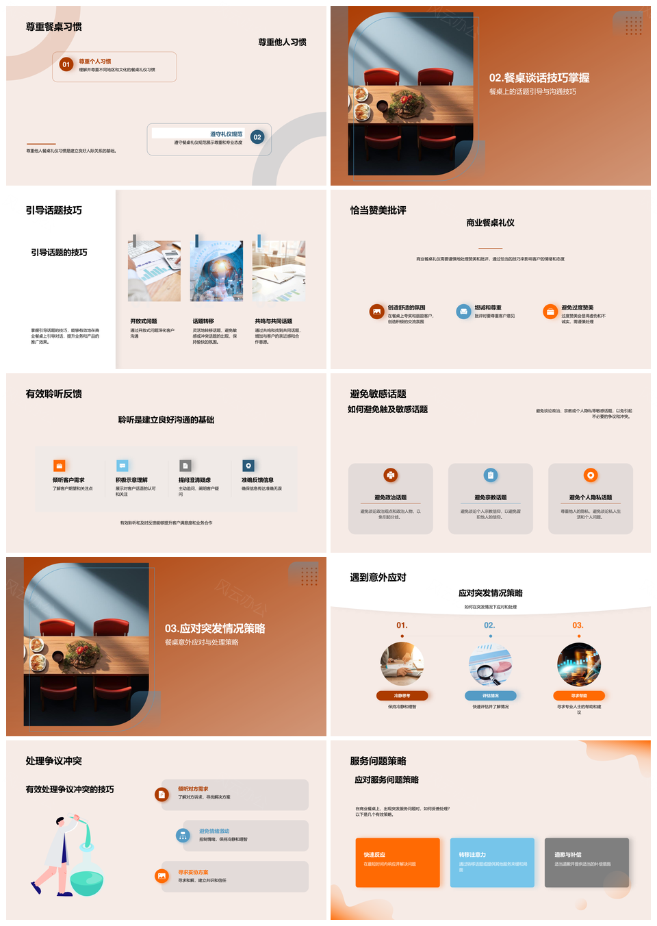 商务餐桌礼仪交际技巧风俗应对冲突提升形象PPT模板