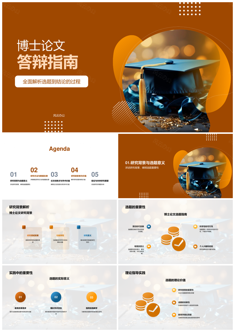 博士论文答辩研究要点创新与学术影响PPT模板