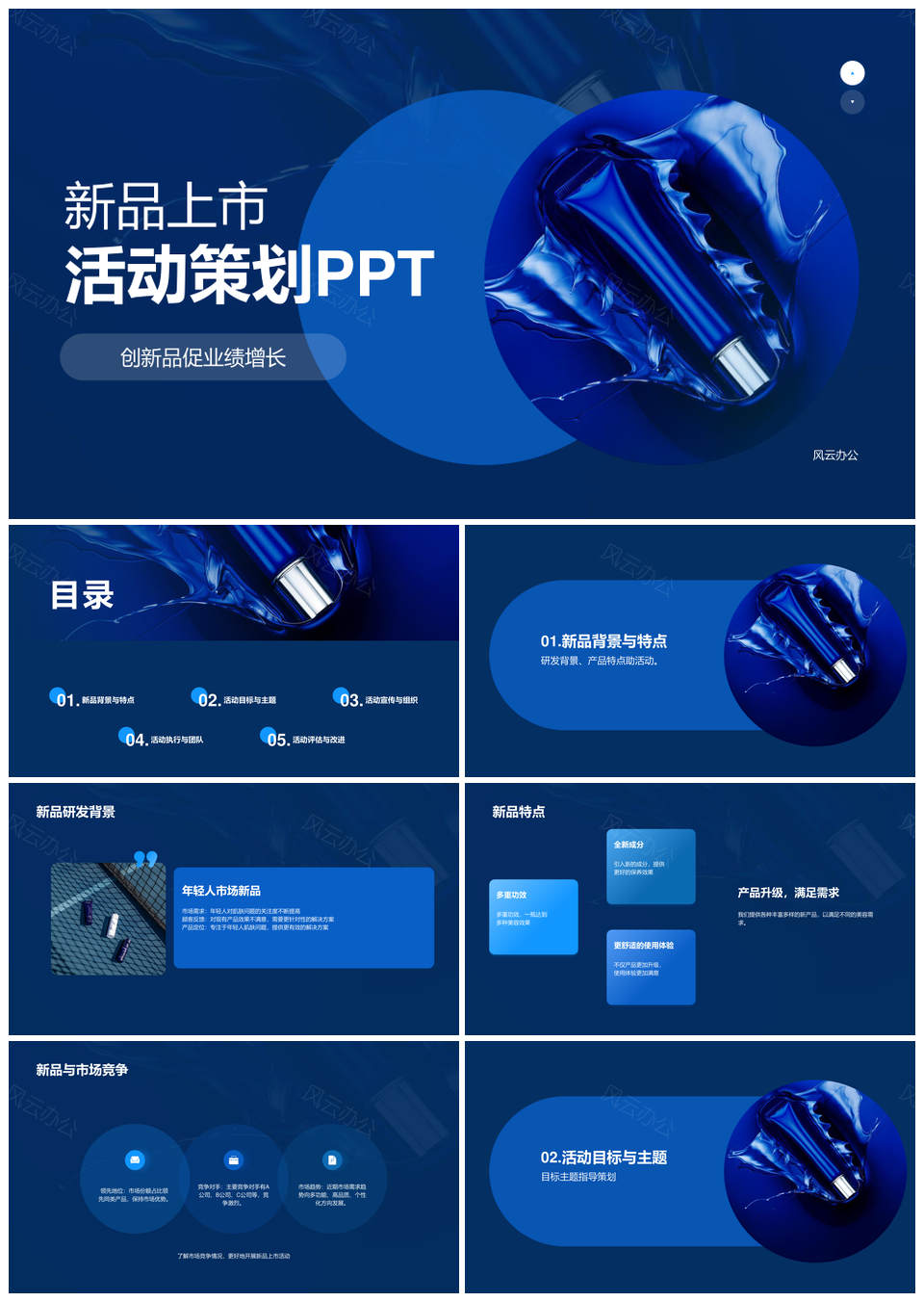 蓝色现代商务商品上市活动策划PPT模板