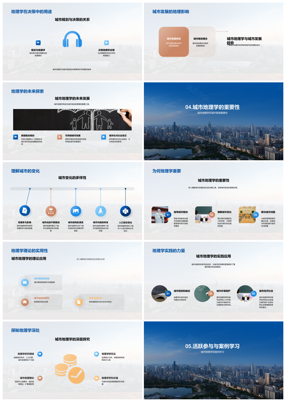 城市地理发展特性与规划演变探析PPT模板