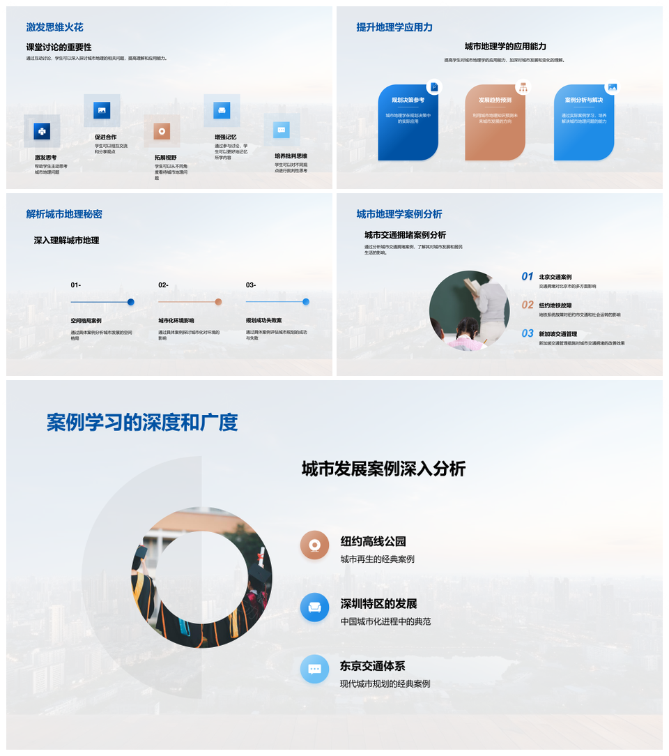城市地理发展特性与规划演变探析PPT模板