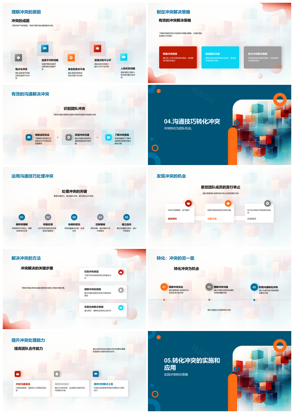 中层管理团队冲突转化通达艺术培训研讨PPT模板